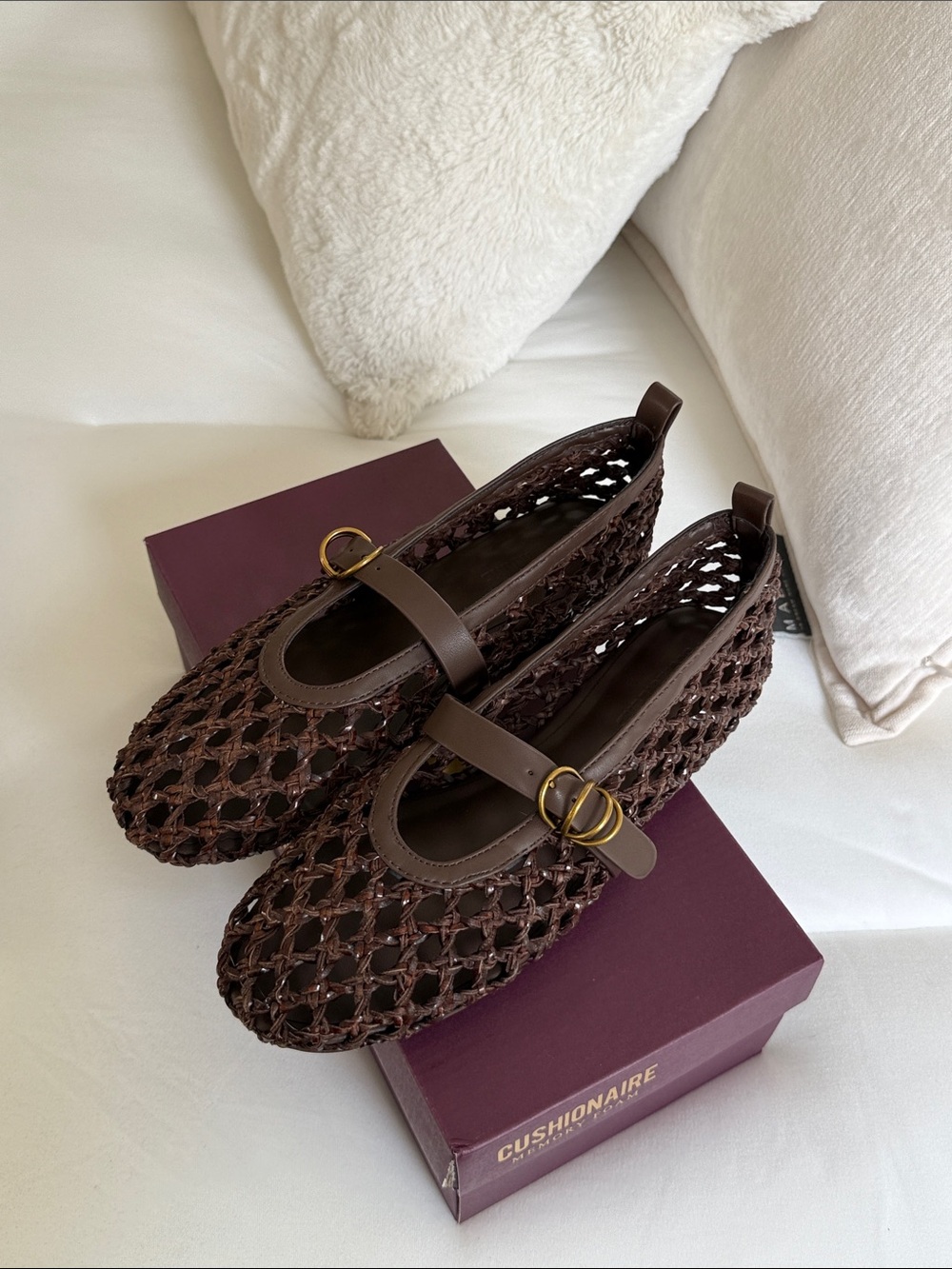 Cushionaire Brown Woven Mary Jane Flats - Picture 4 of 5